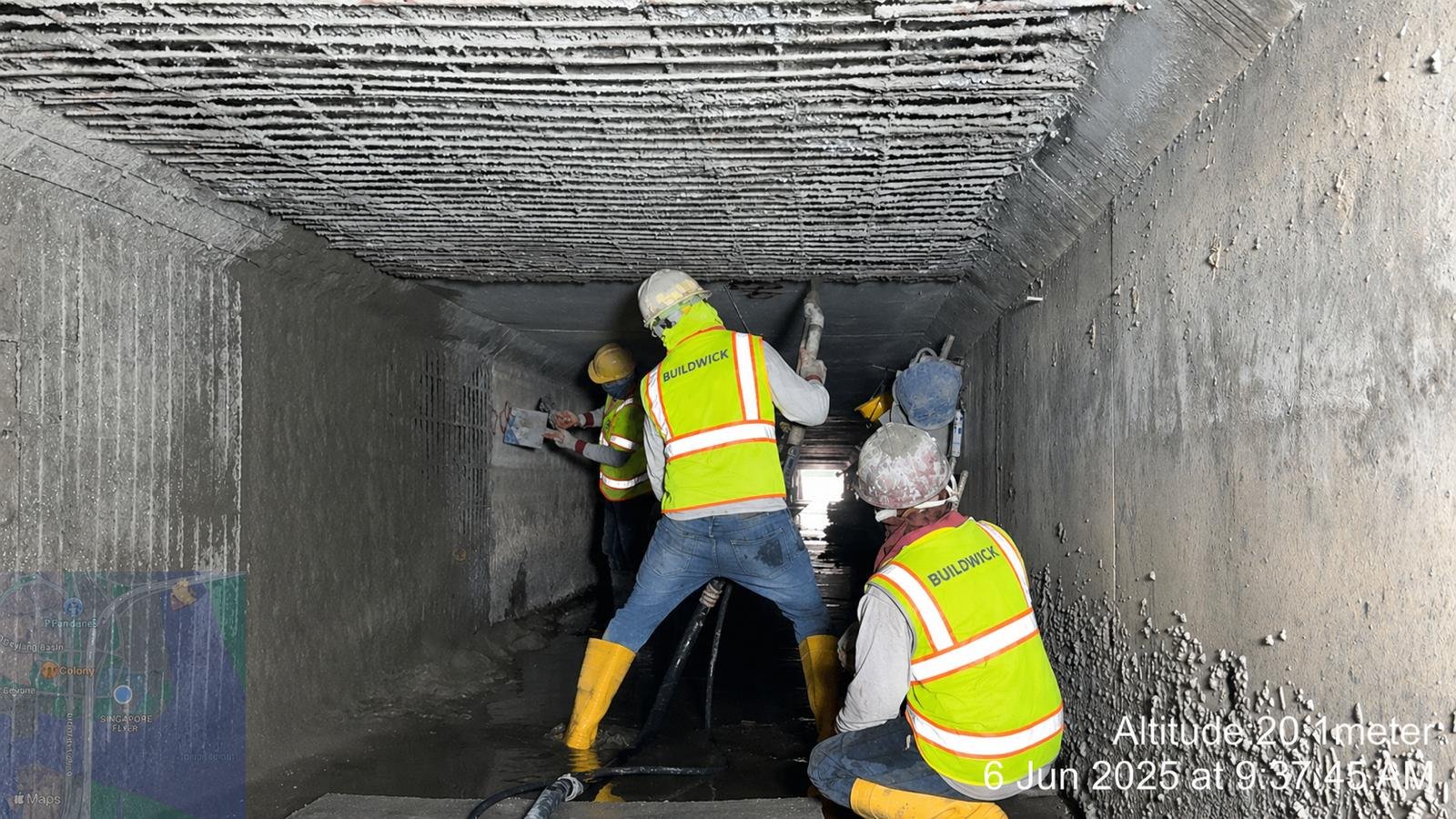 Buildwick crew performing concrete repair and structural rehabilitation works